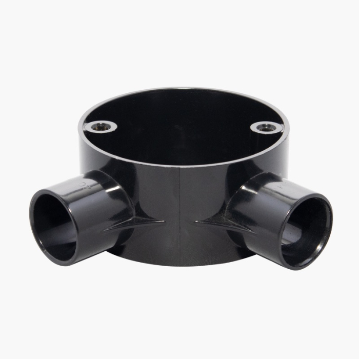 Decoduct 25MM PVC Angle Way Box, Black, DJA3
