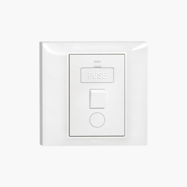 SWITCHED FUSED CONNECTION UNIT WITH NEON AND CORD OUTLET, WHITE, 617682,BELANKO S, LEGRAND