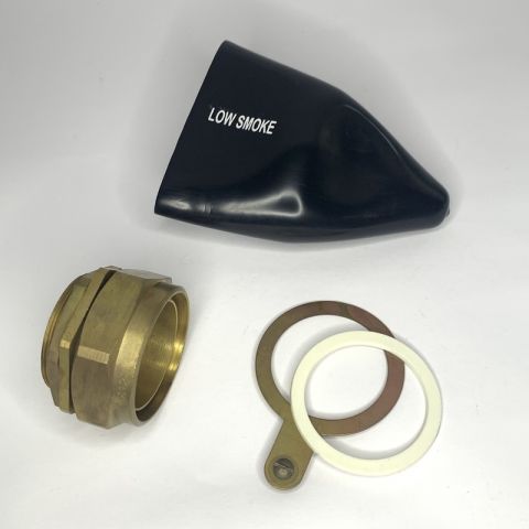 50L "BW" BRASS CABLE GLAND WITH LSF SHROUD AND NYLON WASHER, COMPLETE SET, RUPAM