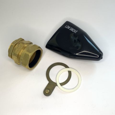 40S "CW" BRASS CABLE GLAND WITH LSF SHROUD AND NYLON WASHER, COMPLETE SET, RUPAM