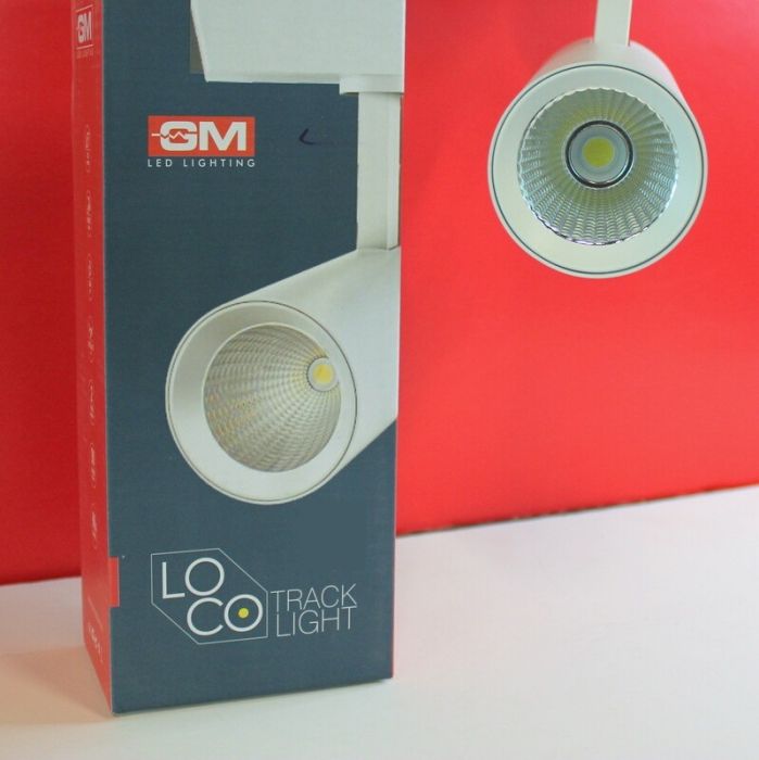 GM G28 LOCO - 12W LED TRACK LIGHT 18, 3000K, WHITE BODY, G28-12W-3K-18-W