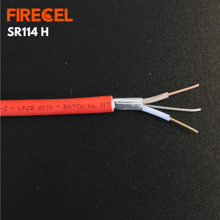 FIRECEL 1 SQMM 2CORE+E, RED FIRE ALARM CABLE, SOLID CONDUCTOR, SR114H