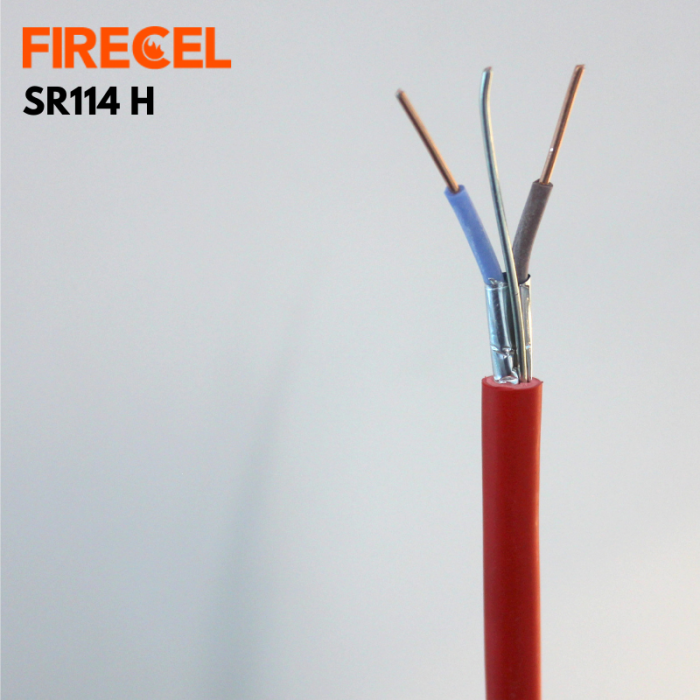 FIRECEL 1 SQMM 2CORE+E, RED FIRE ALARM CABLE, SOLID CONDUCTOR, SR114H