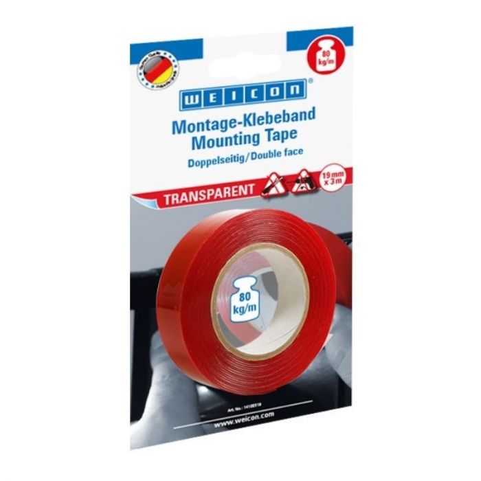 WEICON MOUNTING  - DOUBLE SIDED TAPE, 3 MTR, TRANSPARENT, 14100319