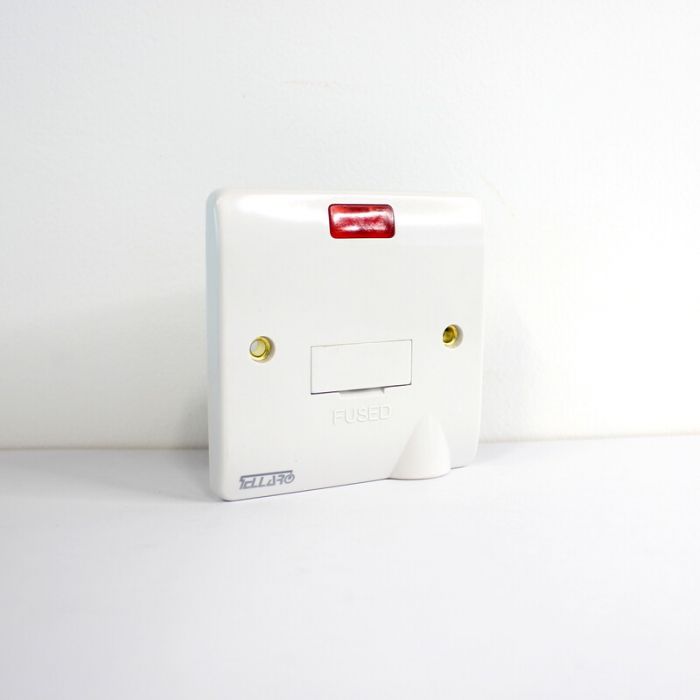 TELLARO 13AMP UNSWITCHED FUSED CONNECTION UNIT (SPUR UNIT) WITH NEON INDICATOR, VICTORIA T1413