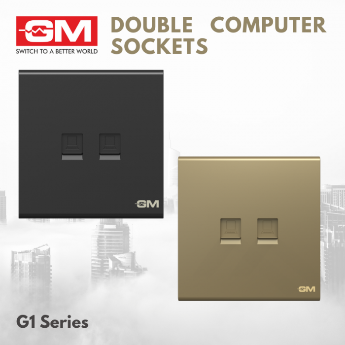 GM Two Gang RJ45 Data SocketS, G1 Series