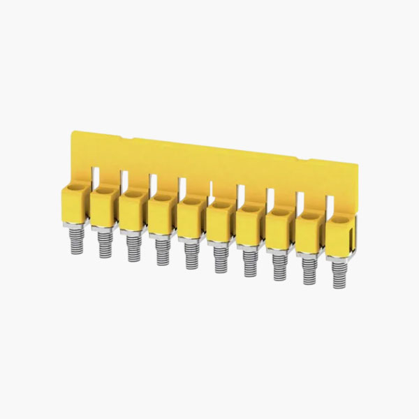 4mm 10WAY JUMPER/SHORTING LINK, YELLOW, WQV 4/10, Pno: 1052060000, WEIDMULLER