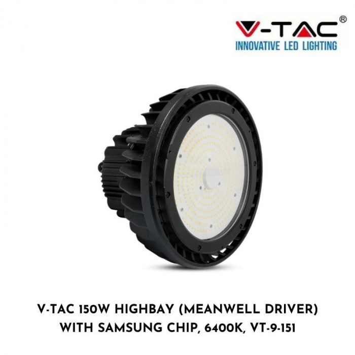 V-Tac 150W Highbay (Meanwell Driver) With Samsung Chip, 6400K, VT-9-151