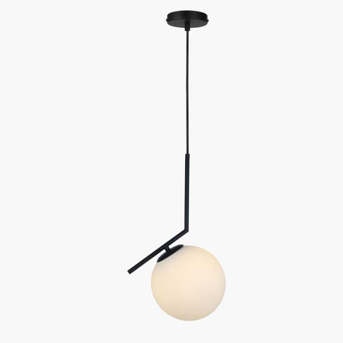 V-Tac Designer Pendant Lamp With Milky Glass Ball Lamp Shade E27 Holder