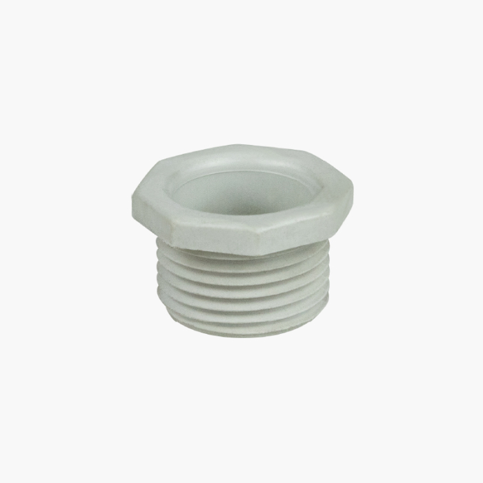 Decoduct 20MM Male Bush Screwed, White, DMB2