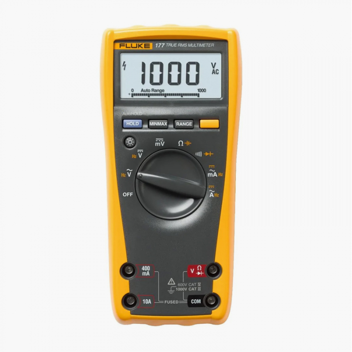 Fluke True-RMS Digital Multimeter With Display Backlight, 1000V, 177