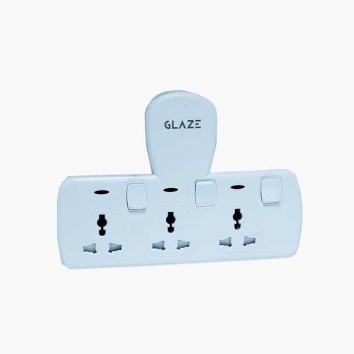 Glaze Universal Extension Socket, 13A, 3 Way, 3 Meter Cord