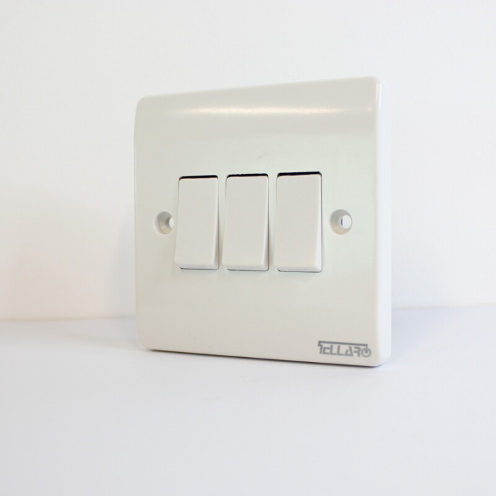 Tellaro 3 Gang 1 Way Switch, Victoria  T1305