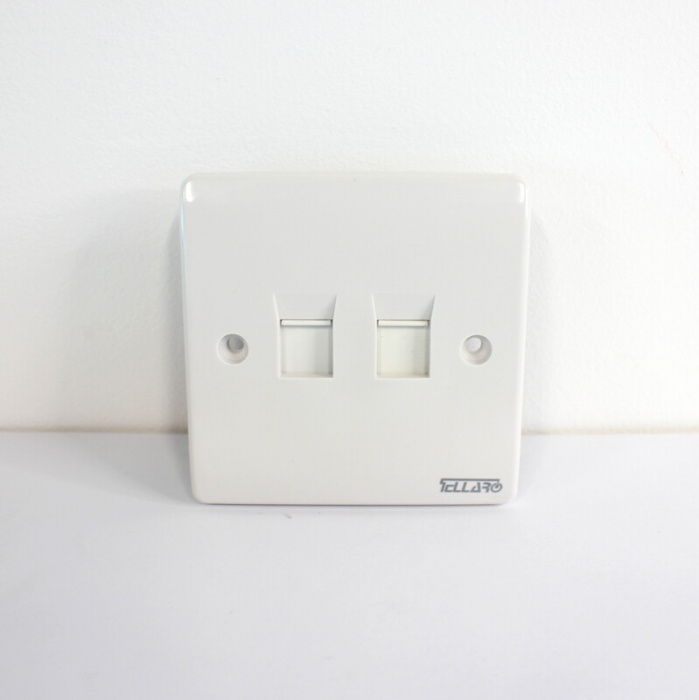 Tellaro 2 Gang RJ45 Data Socket Face Plate, Victoria T1443