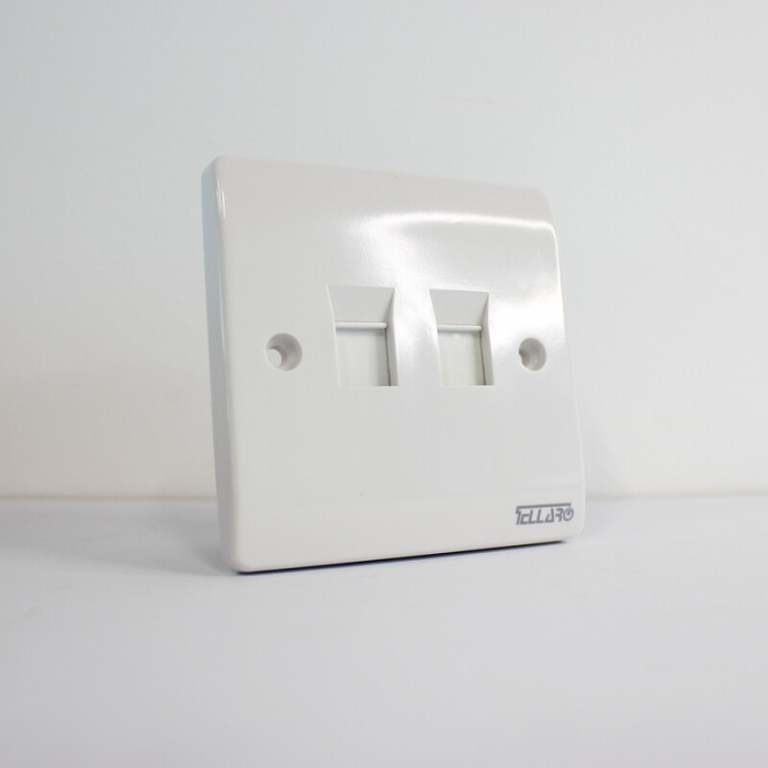 Tellaro 2 Gang RJ45 Data Socket Face Plate, Victoria T1443
