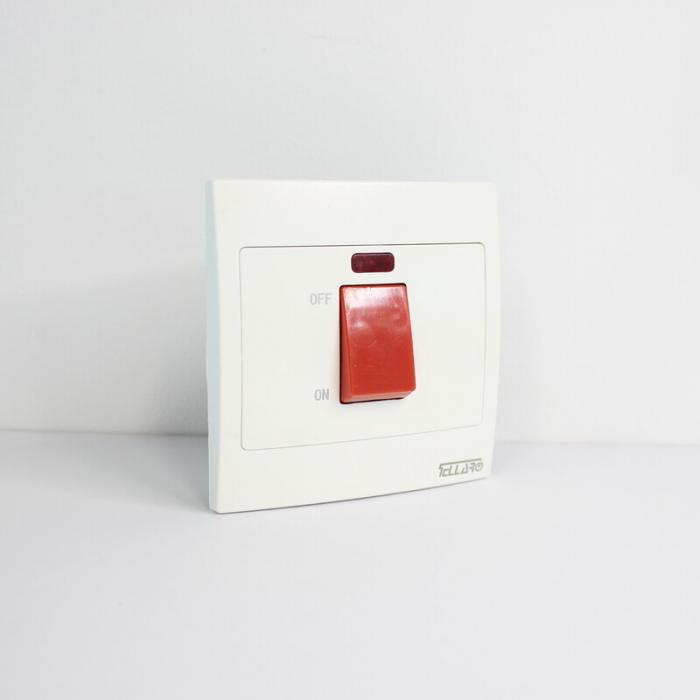 Tellaro 45A DP Switch With Neon Indicator Size : 3 X 3 Screwless, Toronto T2327