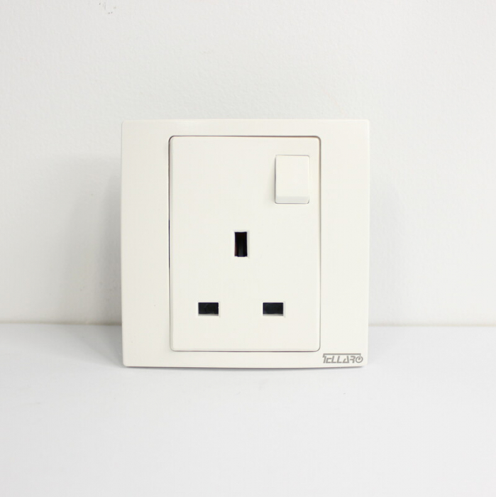 Tellaro Switched Socket Outlet, Single Screwless, 13Amp, Toronto T2405