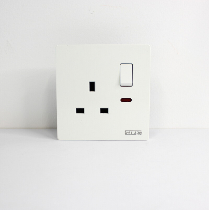 Tellaro 13Amp Switched Socket Outlet With Neon, Screwless, Vancouver T3407
