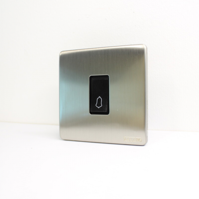 Tellaro Brushed Chrome Screwless Bell Press Switch, Montreal T4317BC