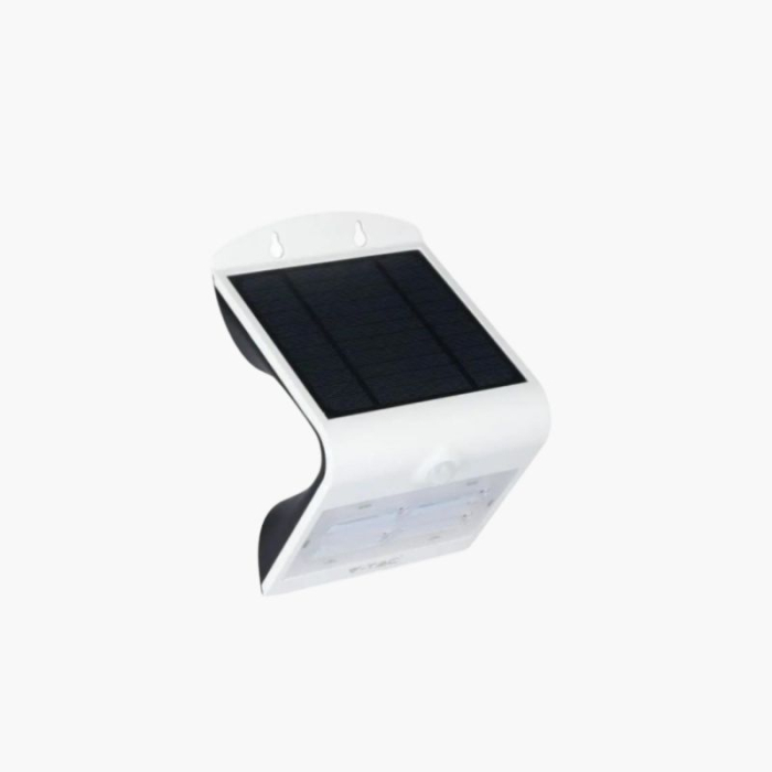 V-Tac 3W Led Solar Wall Light, 4000K-3000K, White-Black, VT-768