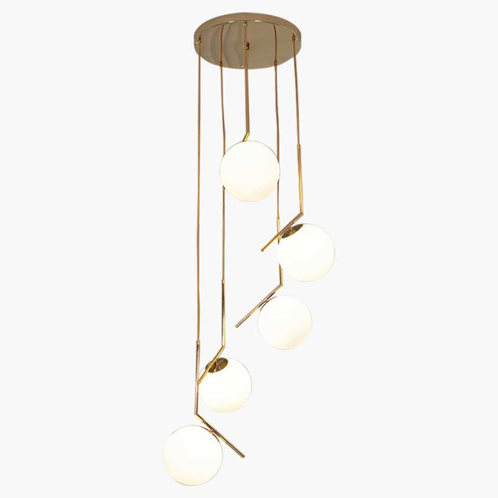 V-Tac Led Pendant Light With Gold Canopy, 5 HeadS, VT-7726