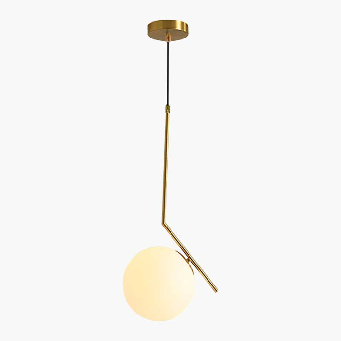 V-Tac Led Pendant Light With Gold Canopy And Milky White Glass LampShade, Dia 150mm, VT-7727