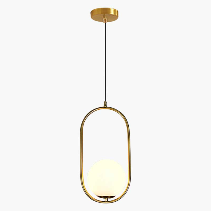 V-Tac Led Designer Pendant Light With Rose Gold Canopy And Gold Metal LampShade, Dia D200*500mm, VT-7728