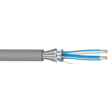 Paige 459841, 2 Core 24 AWG Stranded Tinned Copper, Overall Shield and Tinned Copper Braid, Roll of 305 MTR