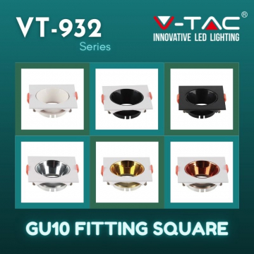 V-Tac GU10 Fitting Square,  VT-932 Series