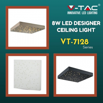 V-Tac 8W Led Designer Ceiling Light Color Changing, VT-7128 Series
