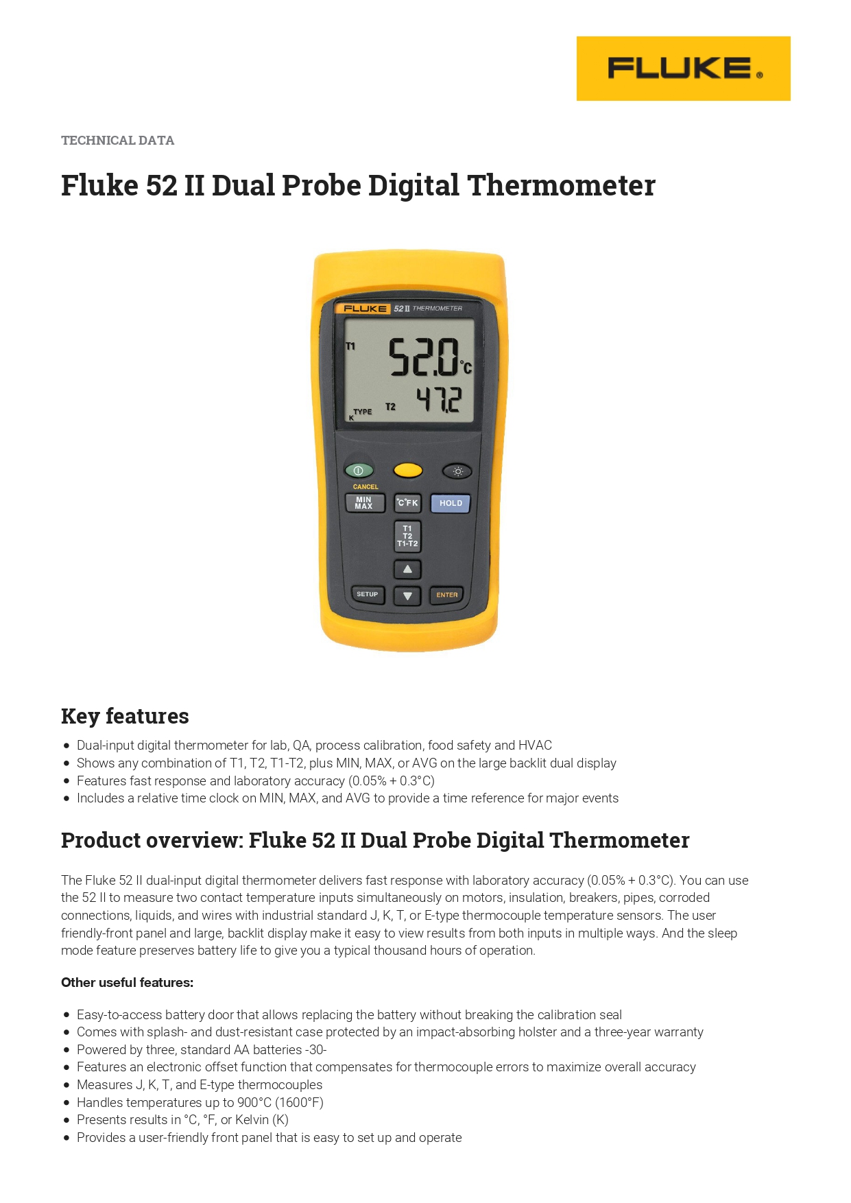 Fluke shop digital thermometer